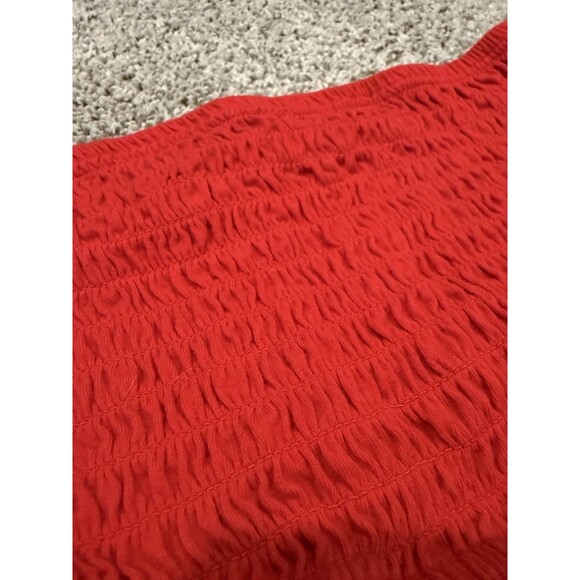 Women’s Red Tube Top Medium No Boundaries Ribbed Crop M Med - Picture 2 of 7